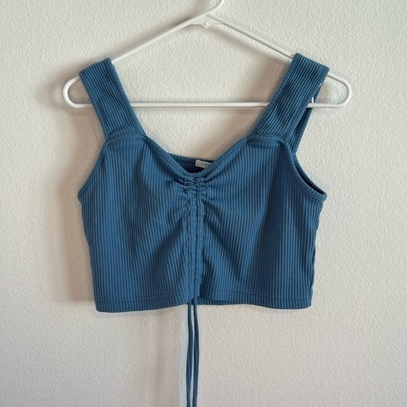Colza women’s blue ribbed crop top size small - Picture 1 of 6